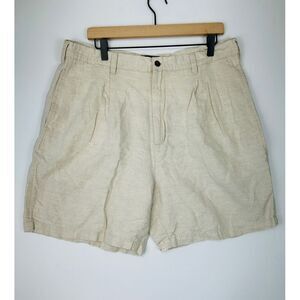 Chaps Ralph Lauren Linen Shorts Size 38 Khaki Yacht Casual Resortwear